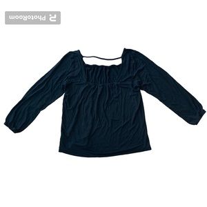 Old Navy Black Blouse Square Neckline Medium Size